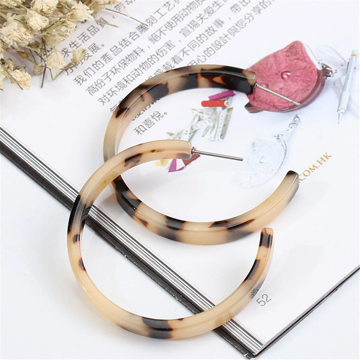 Tortoise Hoop Earrings