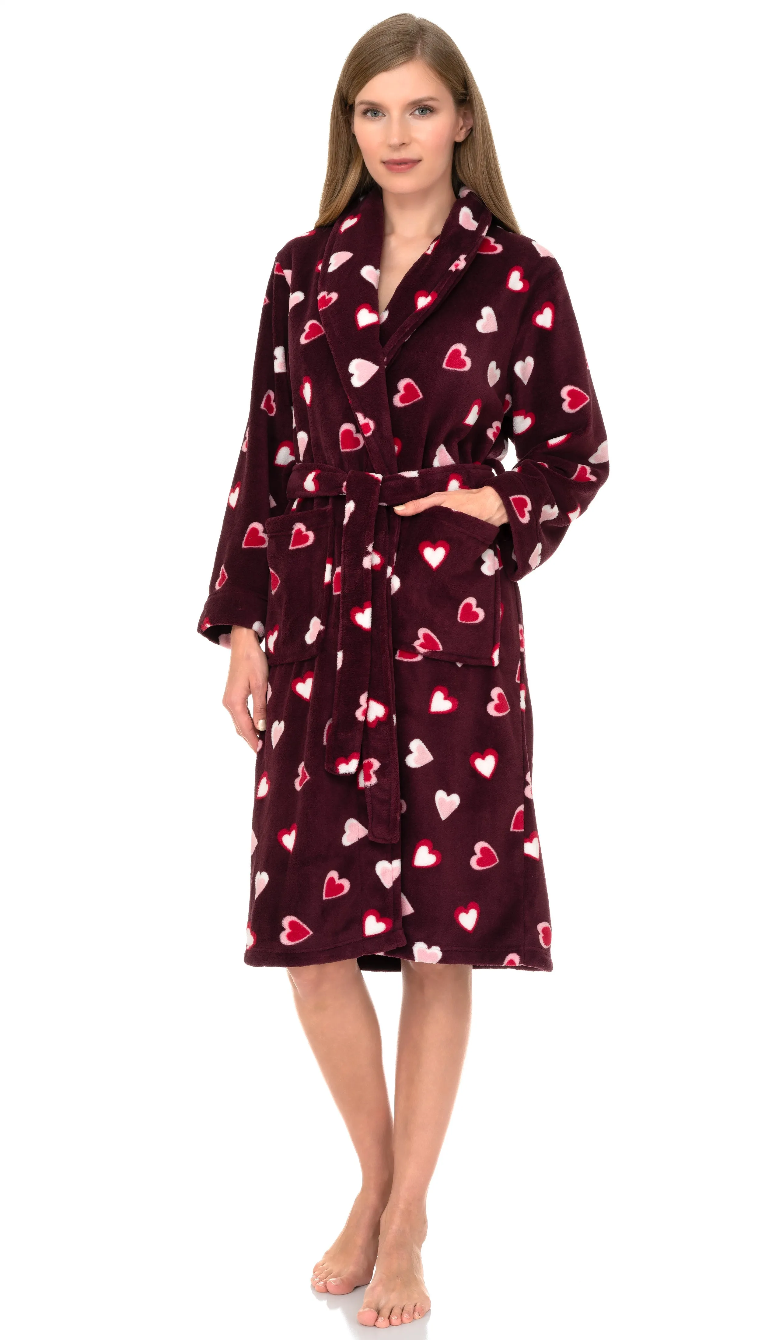 TowelSelections Women's Plush Robe,  Fleece Shawl Collar Spa Bathrobe