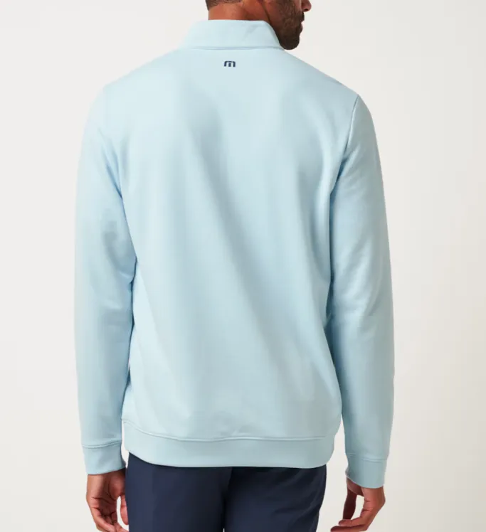 Travis Mathew Upgraded Chest Stripe Quarter Zip - Cory Blue