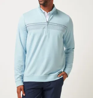 Travis Mathew Upgraded Chest Stripe Quarter Zip - Cory Blue