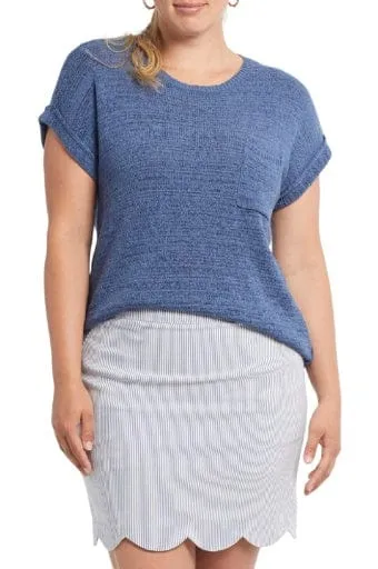 Tribal Cap Sleeve Sweater With Front Pocket