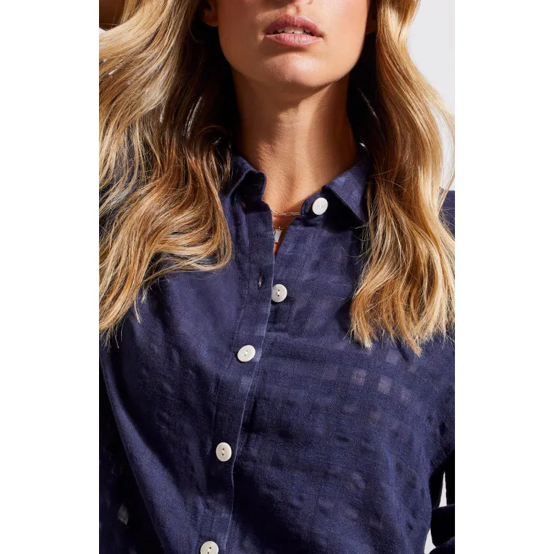 Tribal Long Sleeve Button Front Blouse
