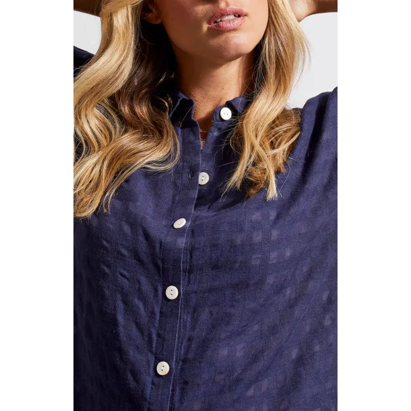 Tribal Long Sleeve Button Front Blouse