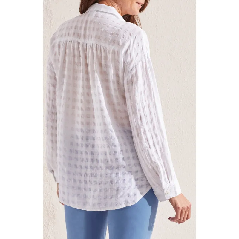 Tribal Long Sleeve Button Front Blouse