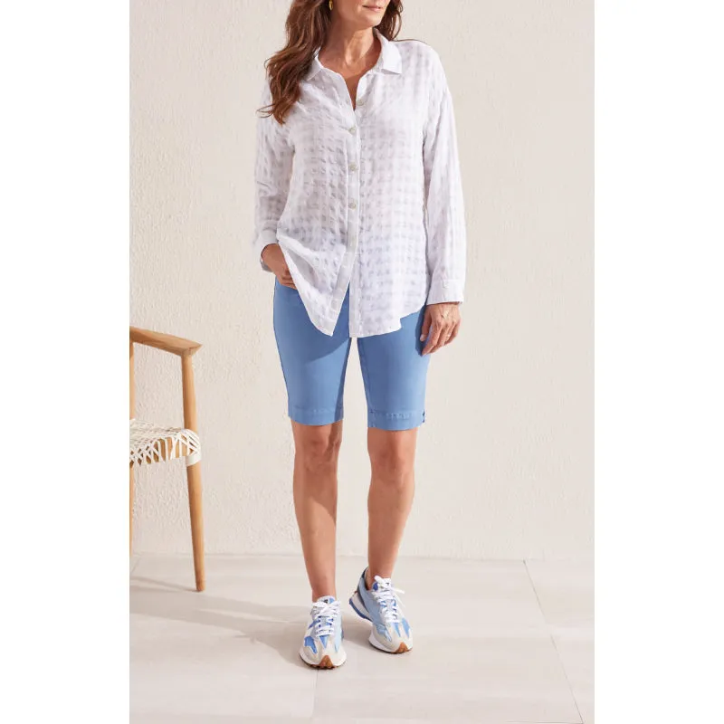 Tribal Long Sleeve Button Front Blouse