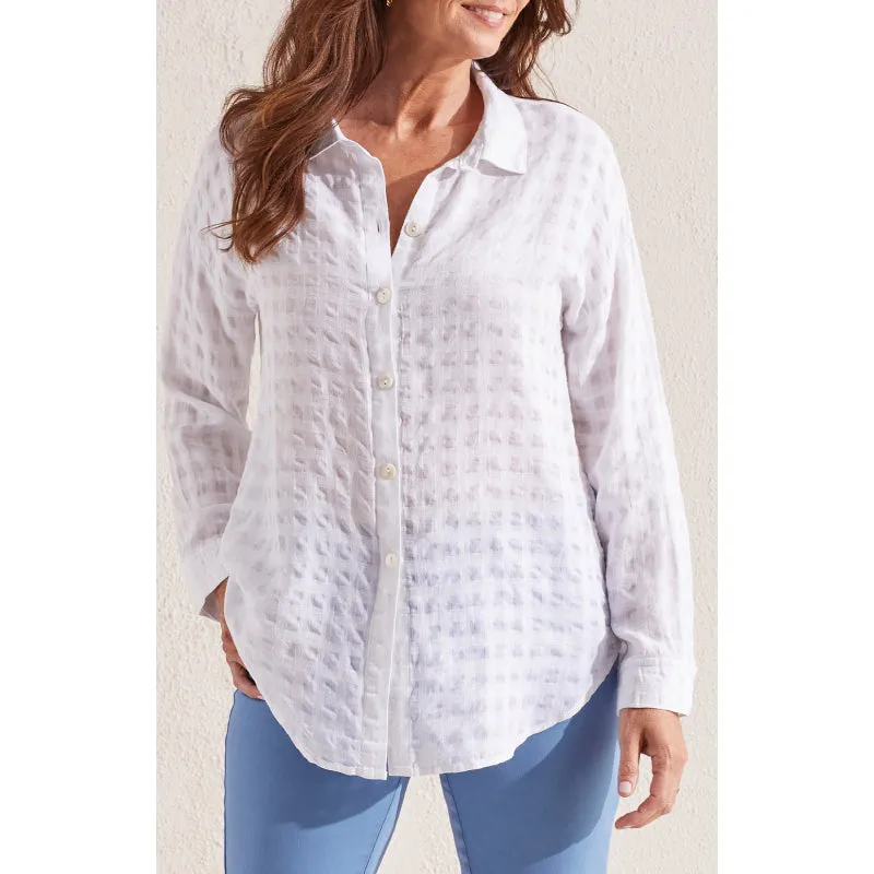 Tribal Long Sleeve Button Front Blouse