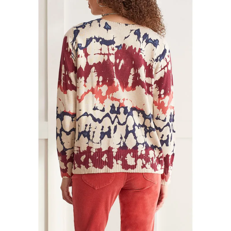 Tribal Long Sleeve Crew Neck Printed Sweater