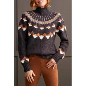 Tribal Long Sleeve Intarsia Sweater