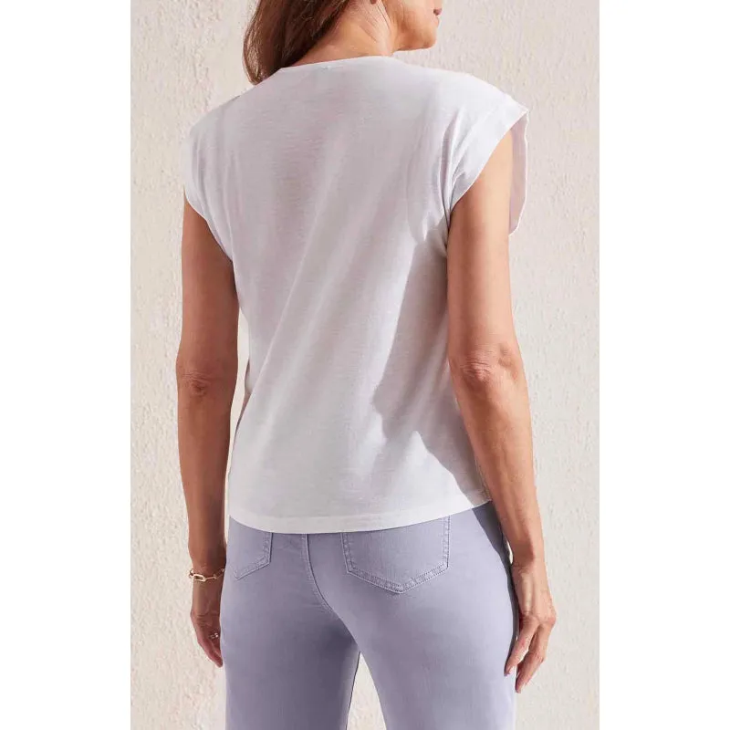 Tribal Sleeveless V-Neck Top w/ Ruching