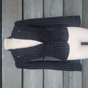 TRINA TURK Black Striped Corduroy Blazer Jacket sz 0 Women's