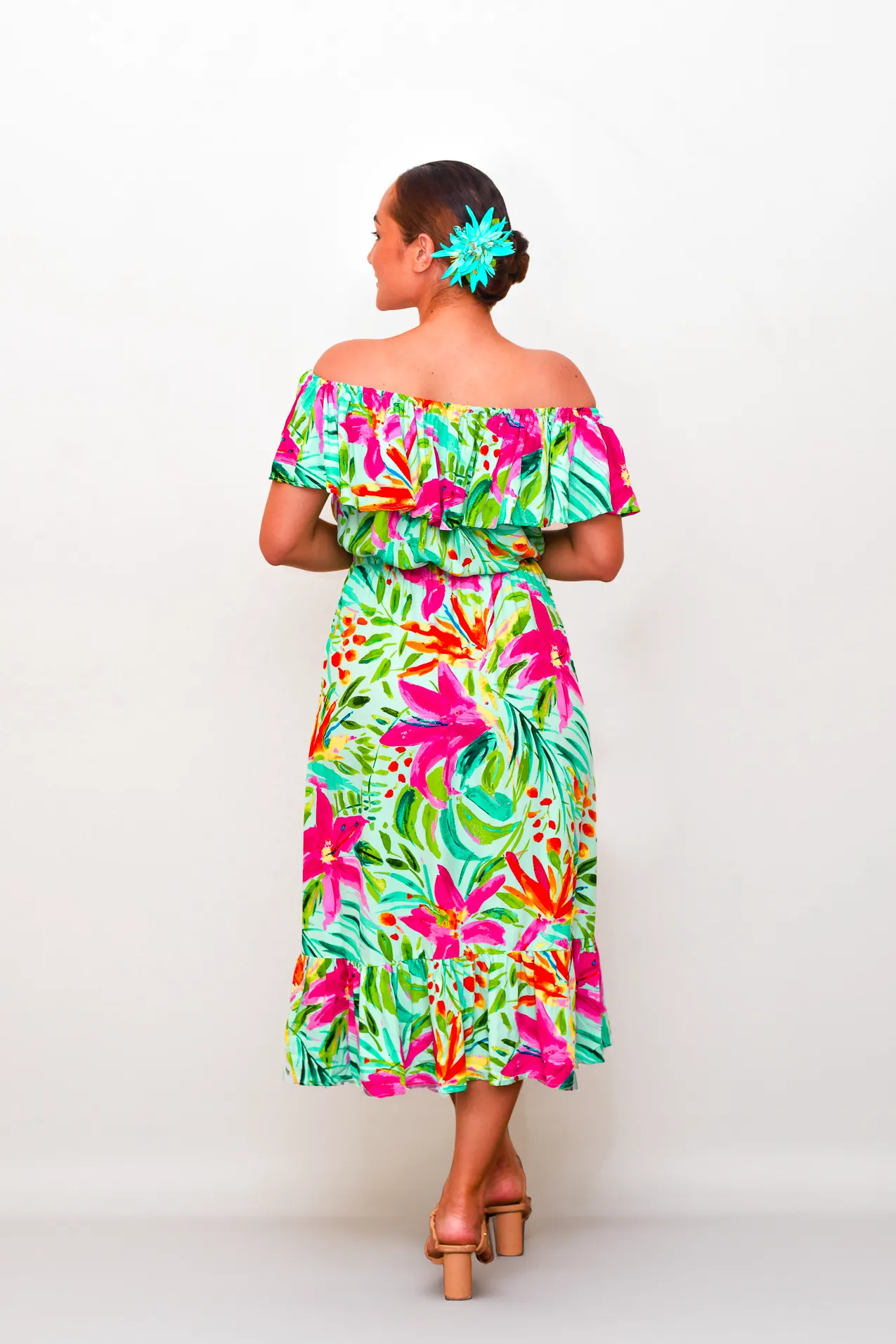 Tropicana - Off Shoulder Midi Dress