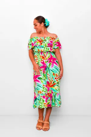 Tropicana - Off Shoulder Midi Dress
