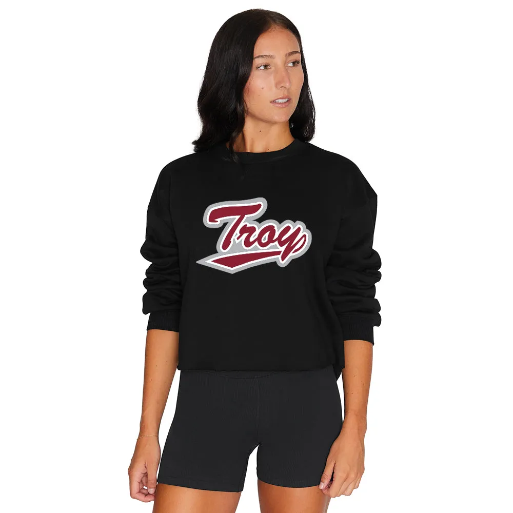 Troy University Black Crewneck