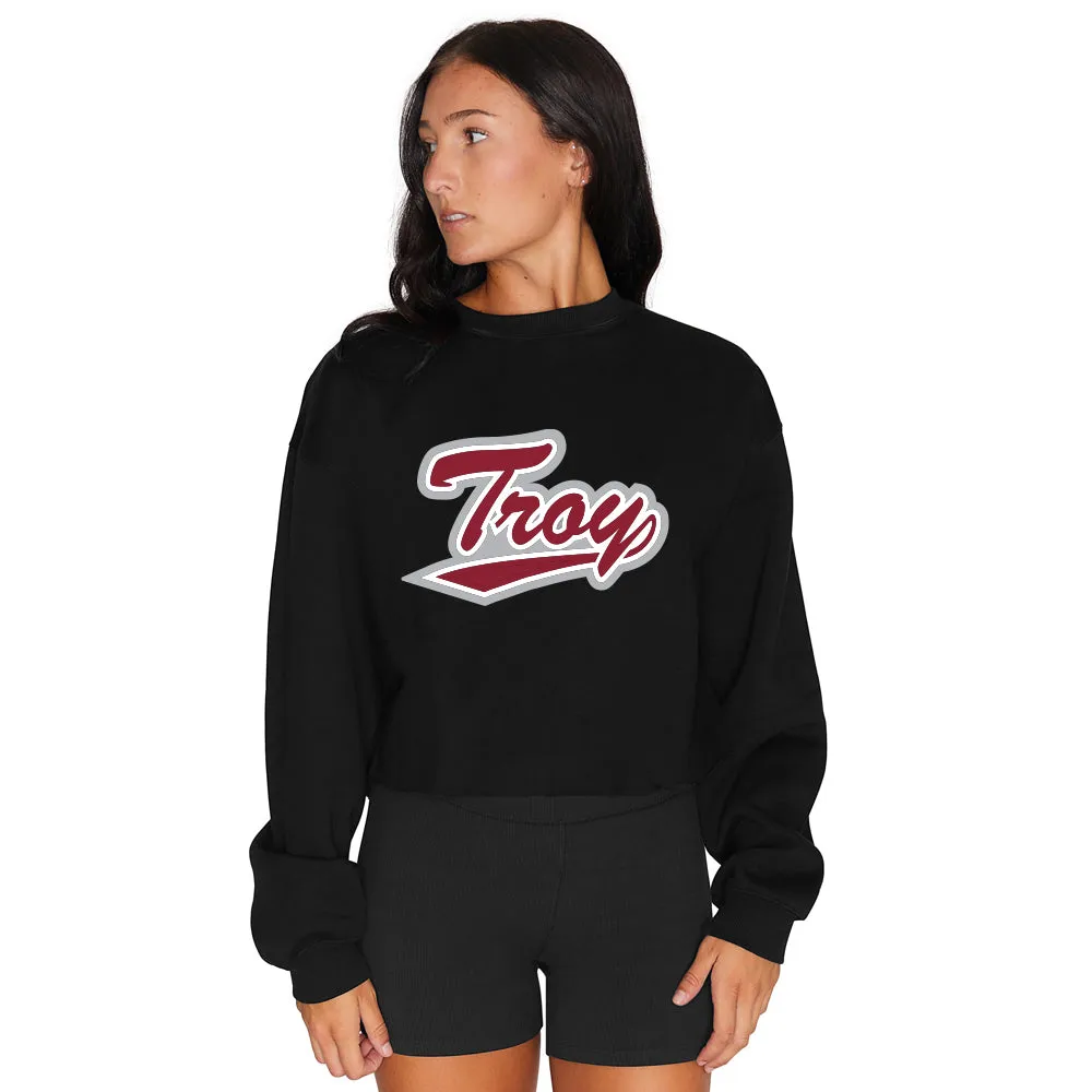 Troy University Black Crewneck