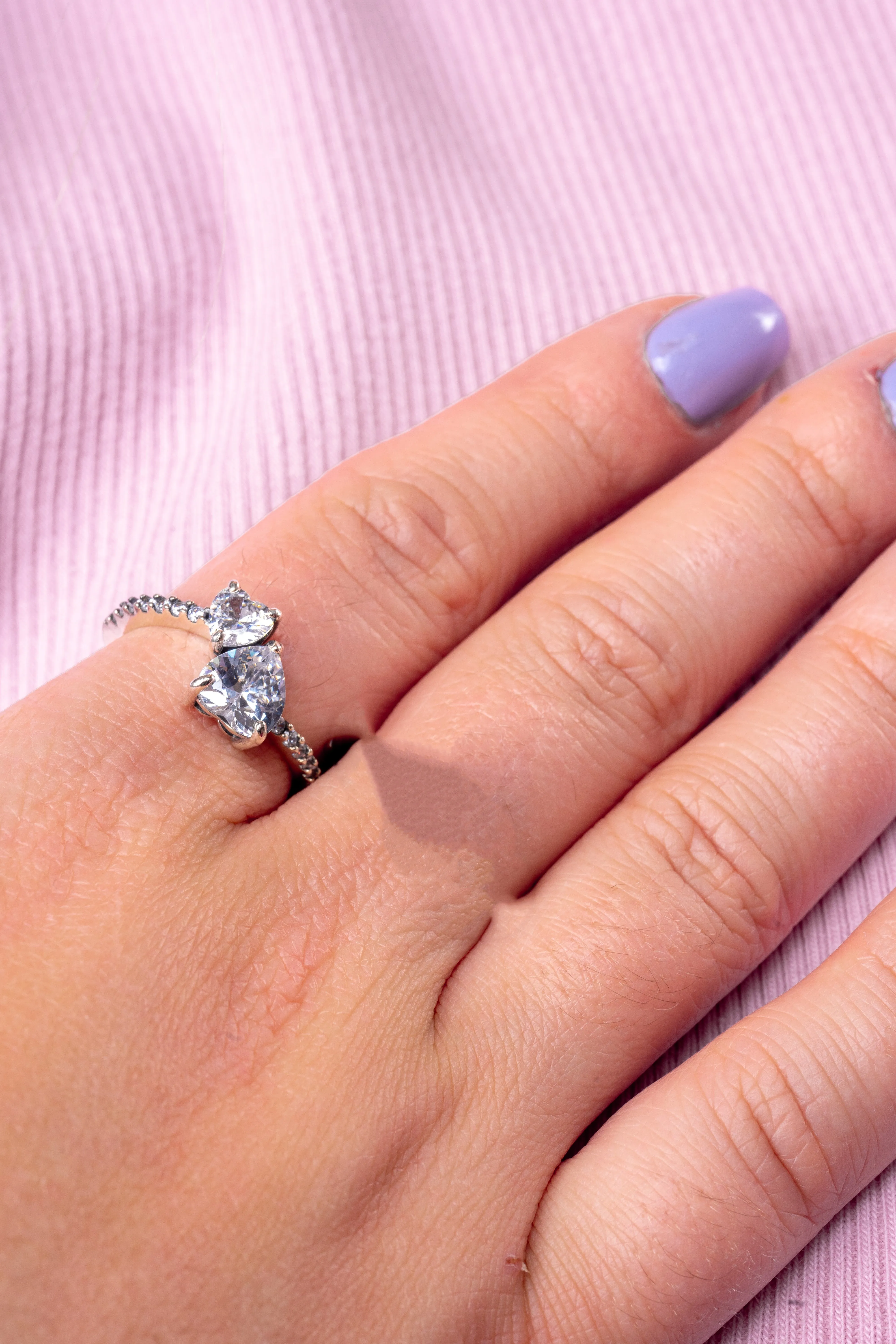 Two Heart Stone Ring