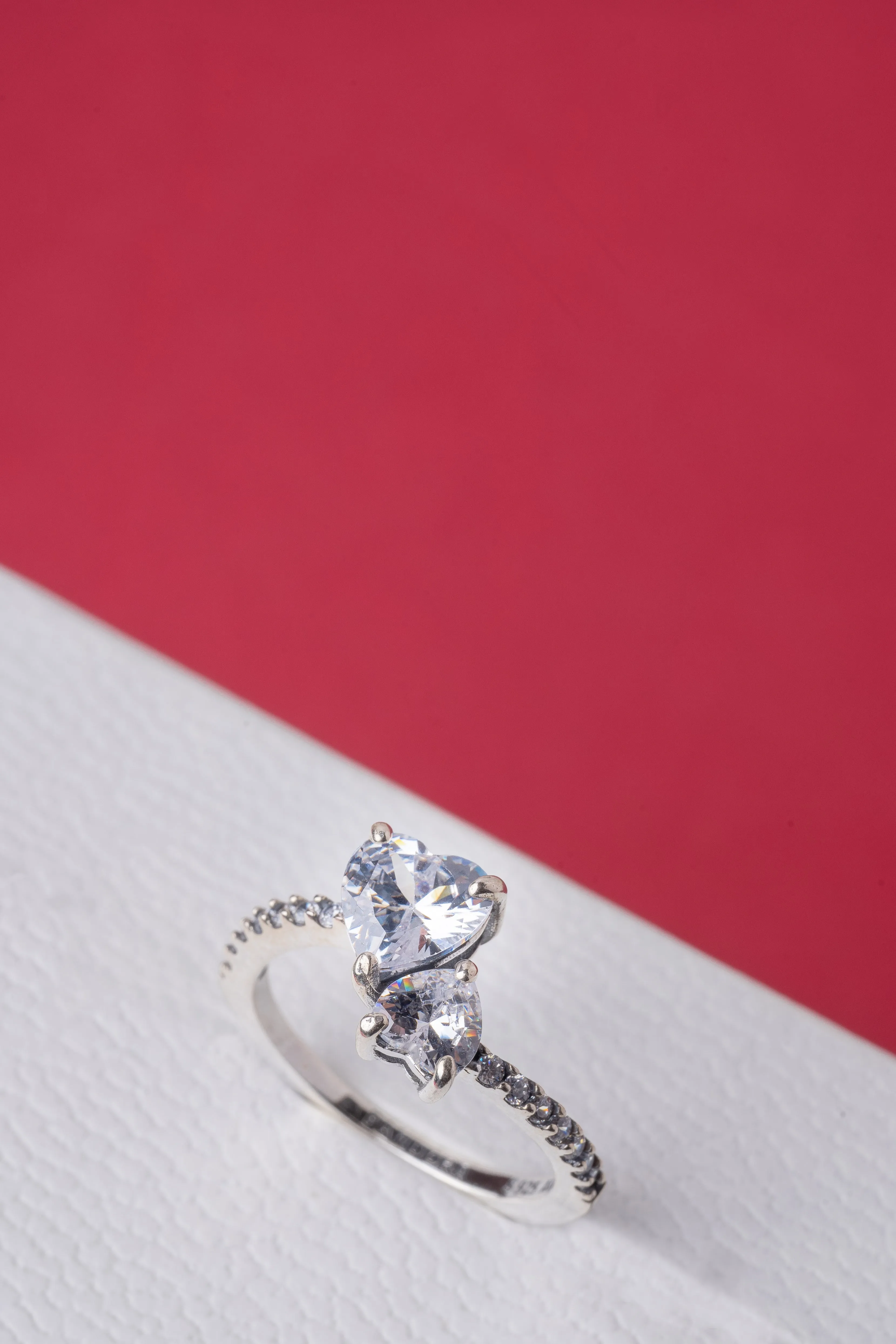 Two Heart Stone Ring