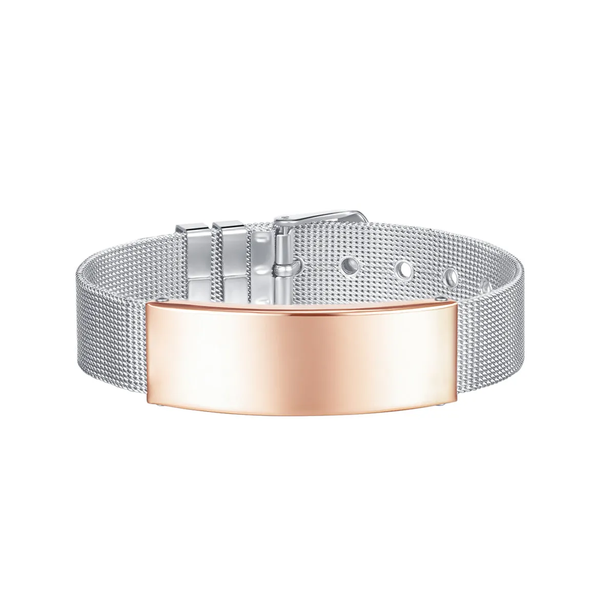 Two-Tone Curved Card Belt Bracelet