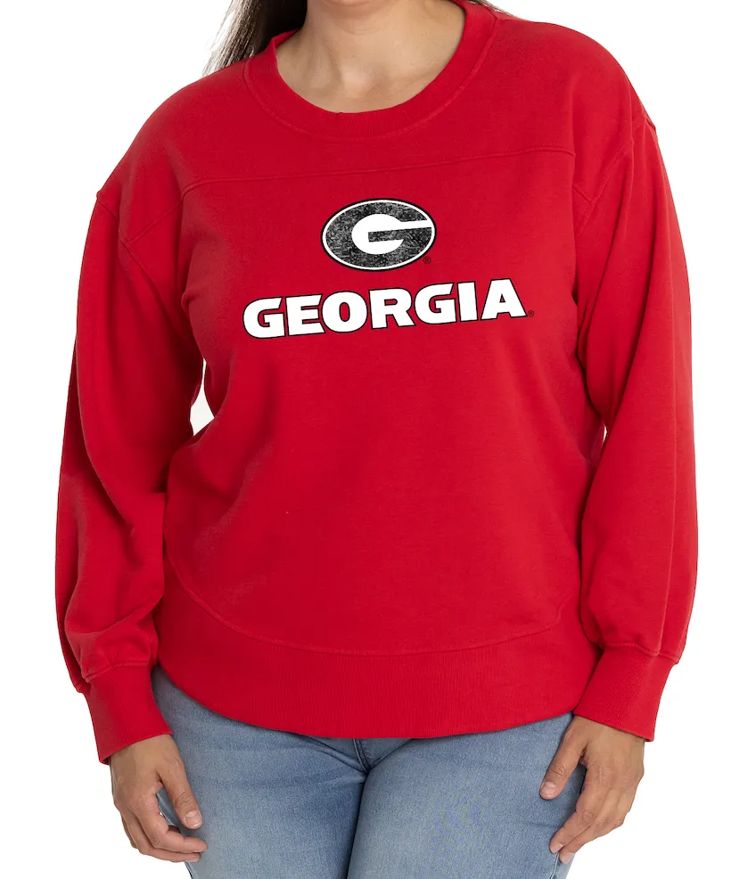 UGA Women's Sequin Super G Crewneck Sweatshirt