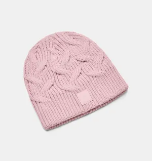 Under Armour Women's UA Halftime Cable Knit Beanie - Prime Pink / White