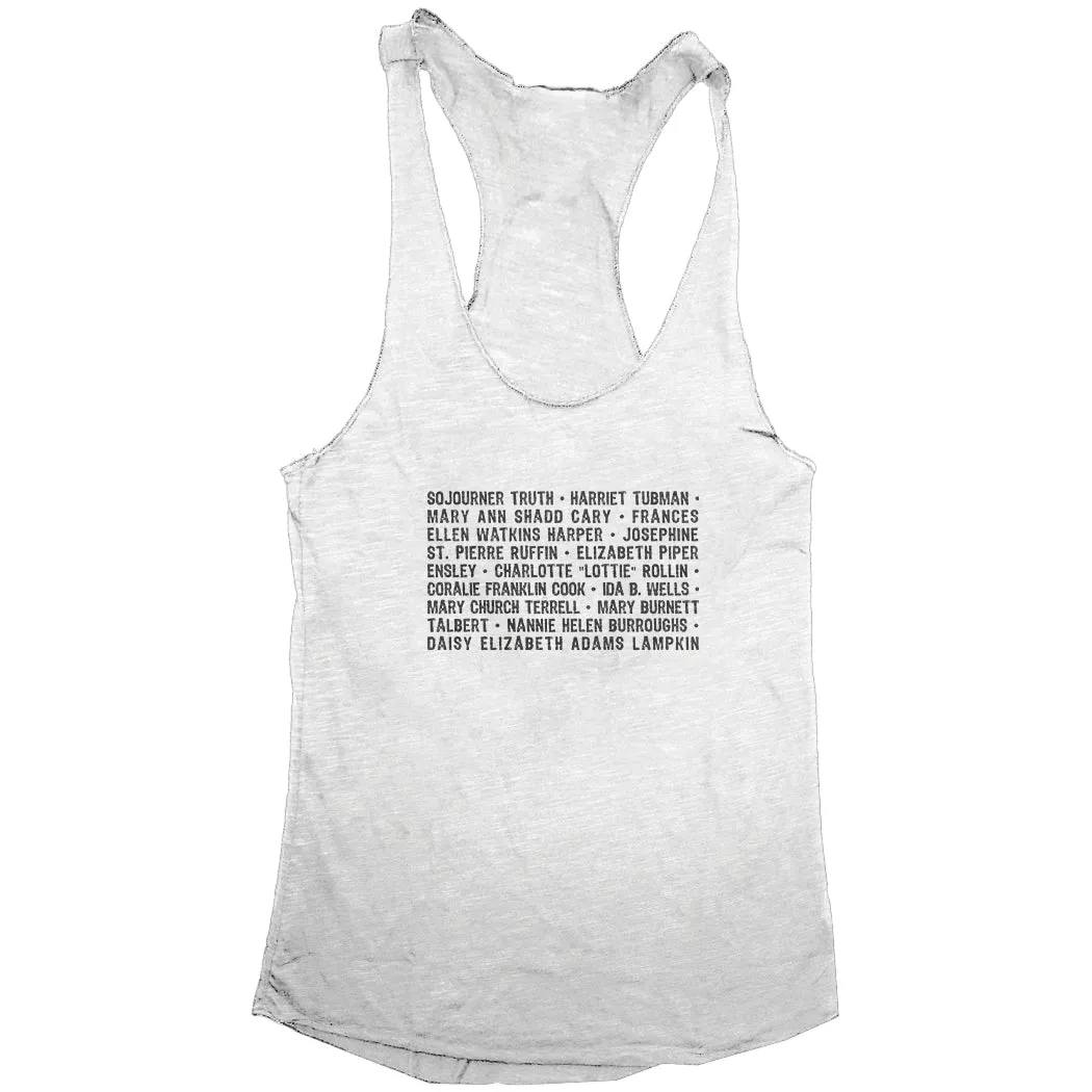 UNSUNG SUFFRAGISTS Women's Racerback