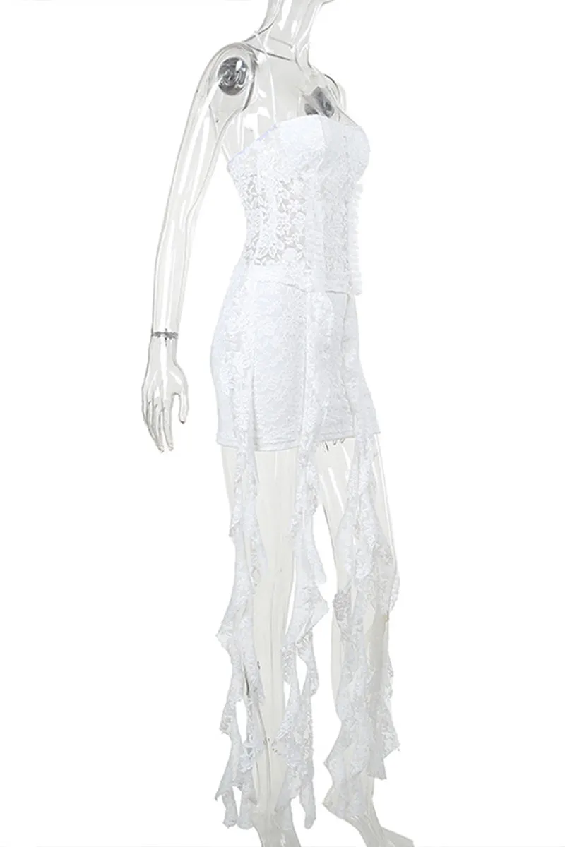 UR3176 Lace Bustier and Skirt Set