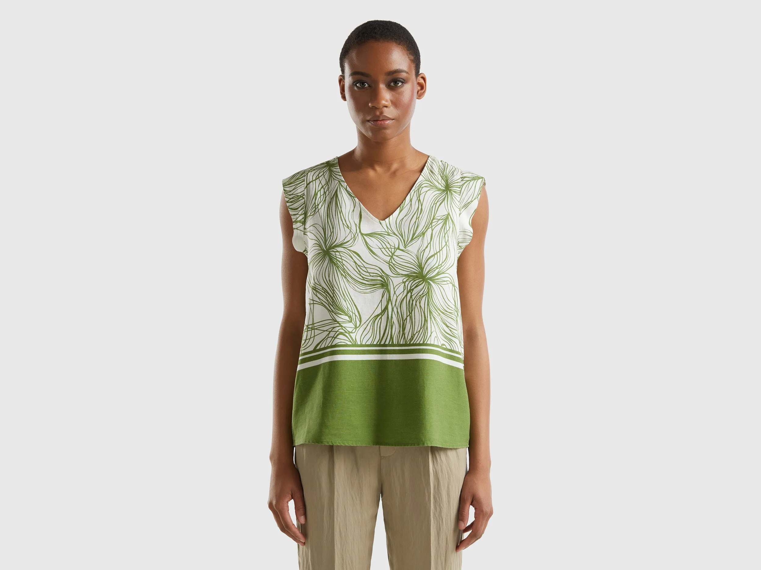 V-Neck Printed Top