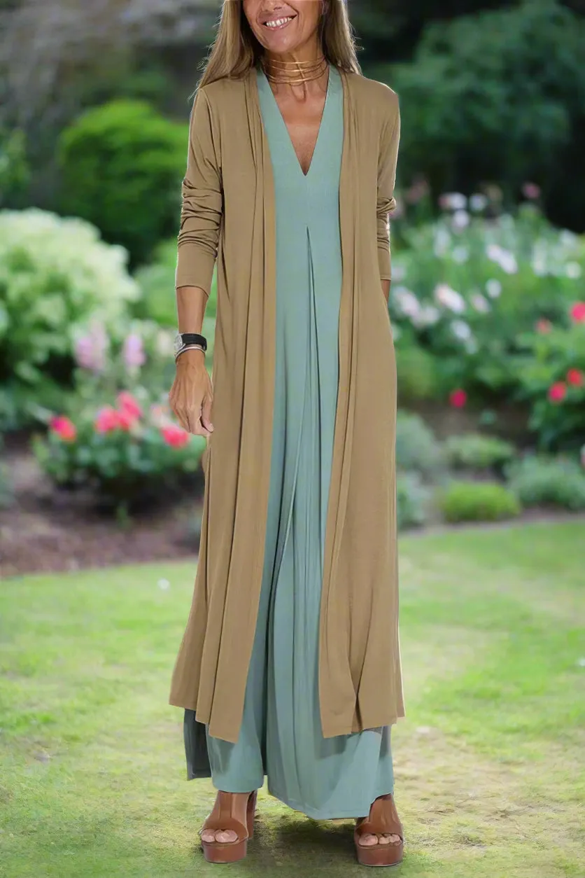 Vania® | Luxurious long dress with matching cardigan