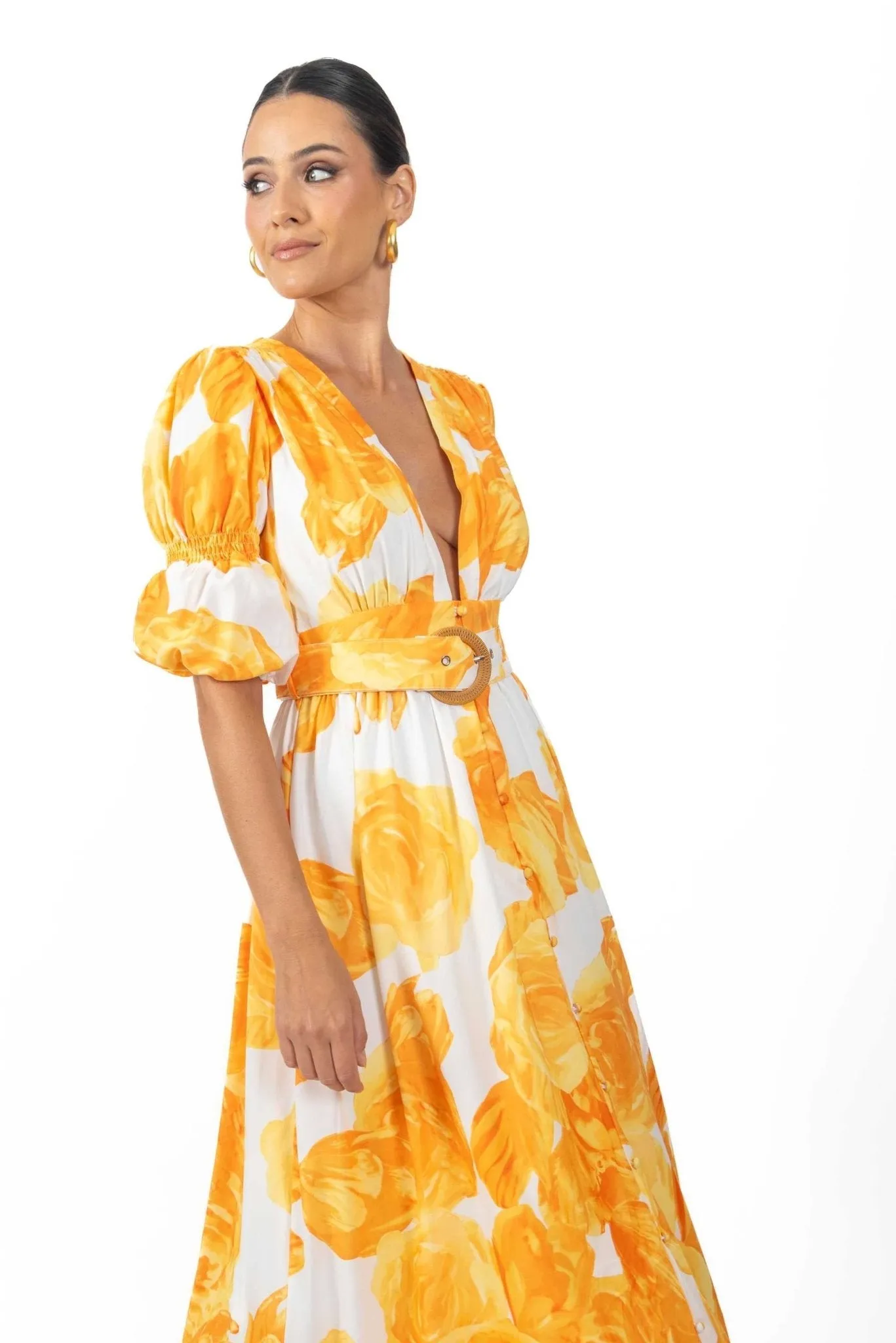Verona Maxi Women's Floral Dress Yellow