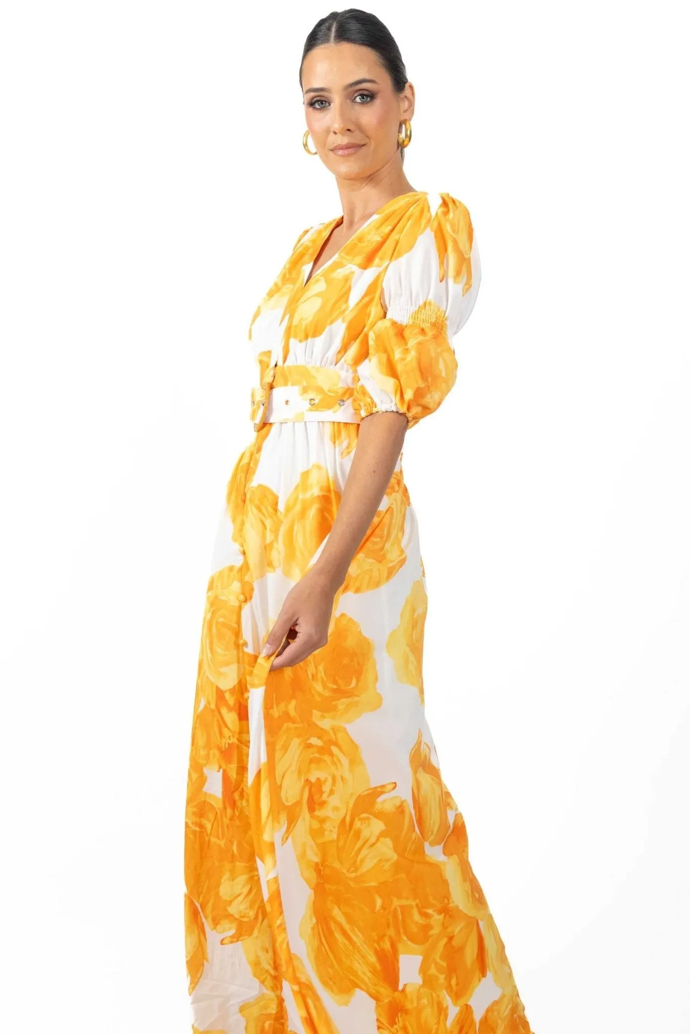 Verona Maxi Women's Floral Dress Yellow