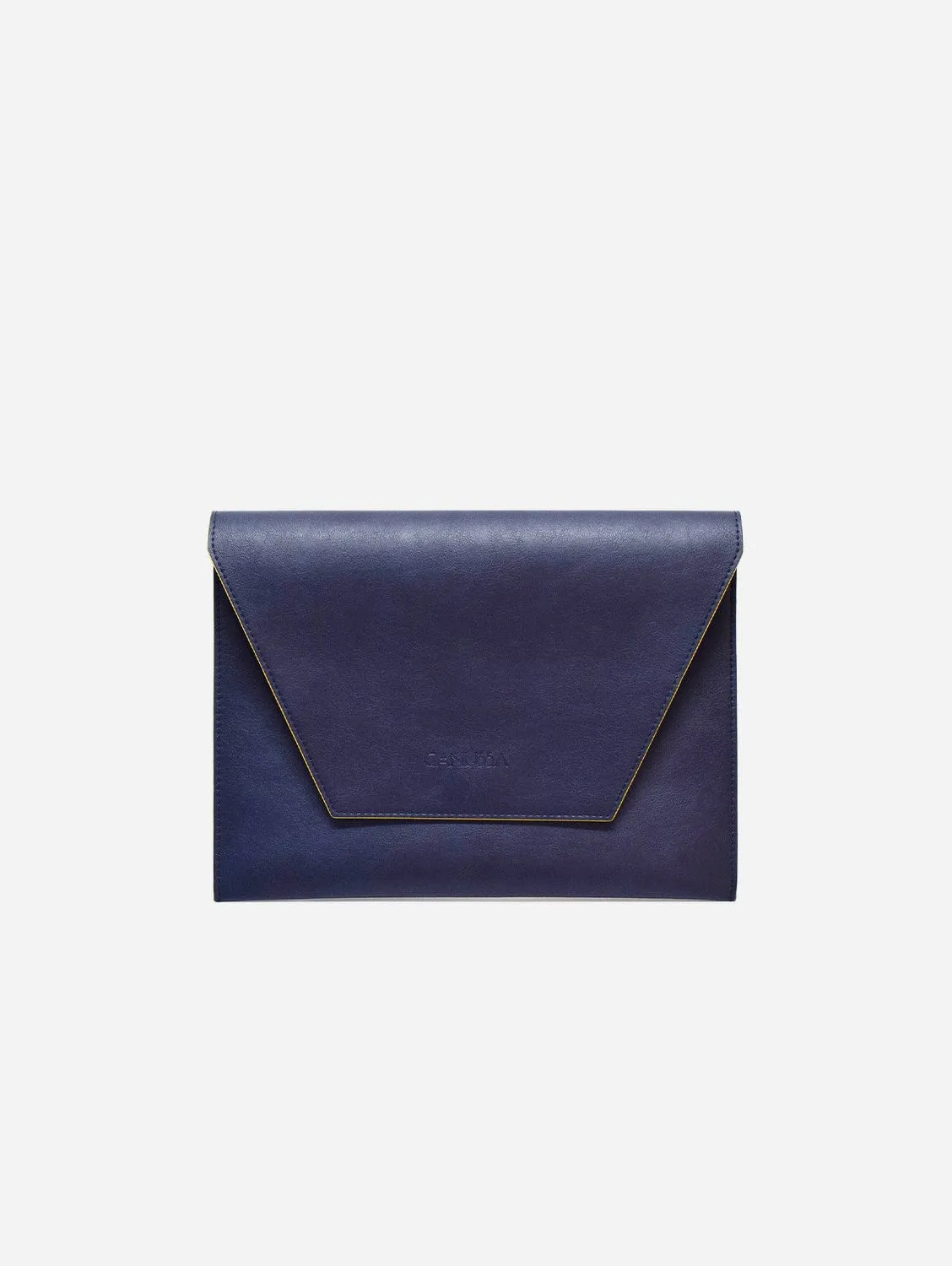 Versatile Vegan Leather Laptop Case | Blue & Yellow