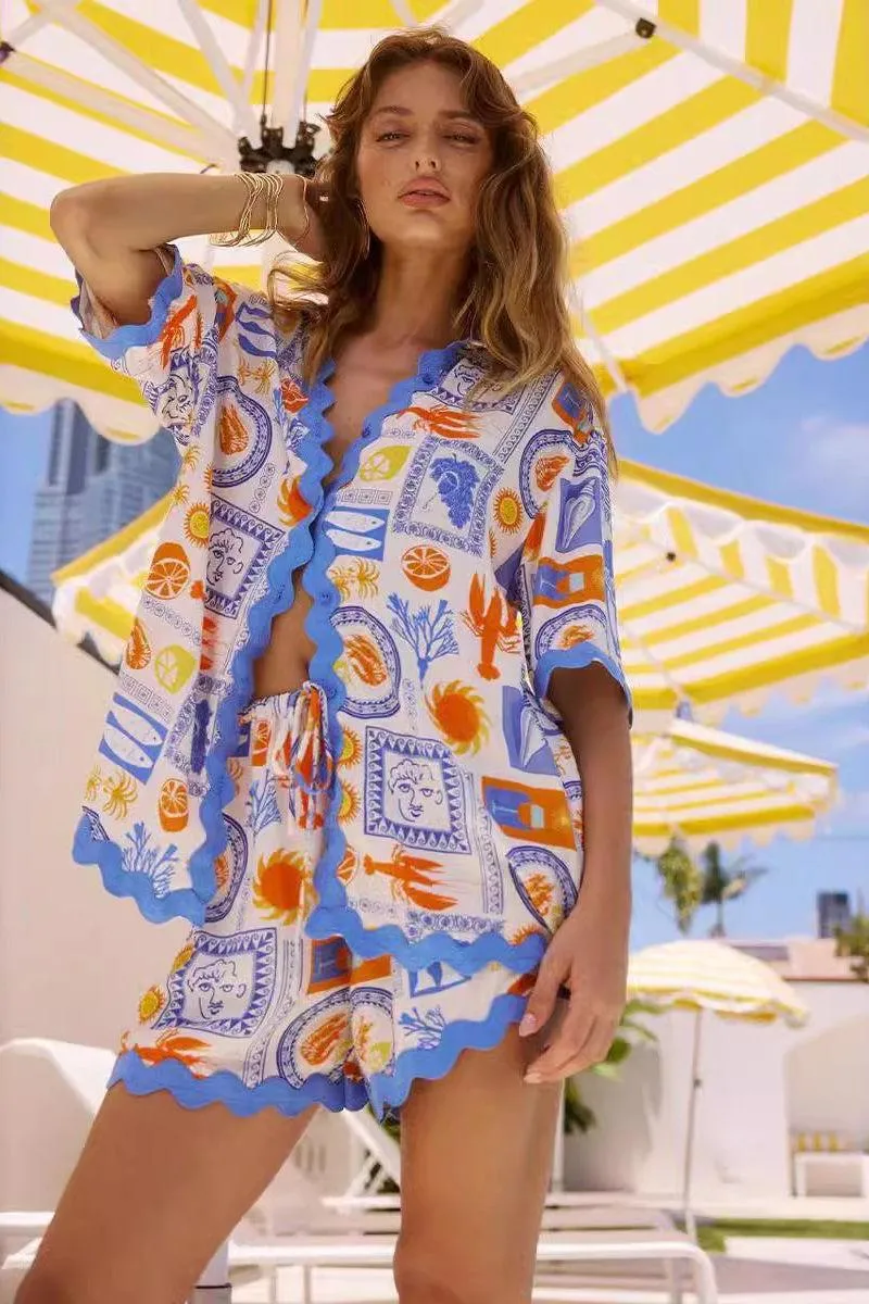 Versatile Wave Lace Short Suit