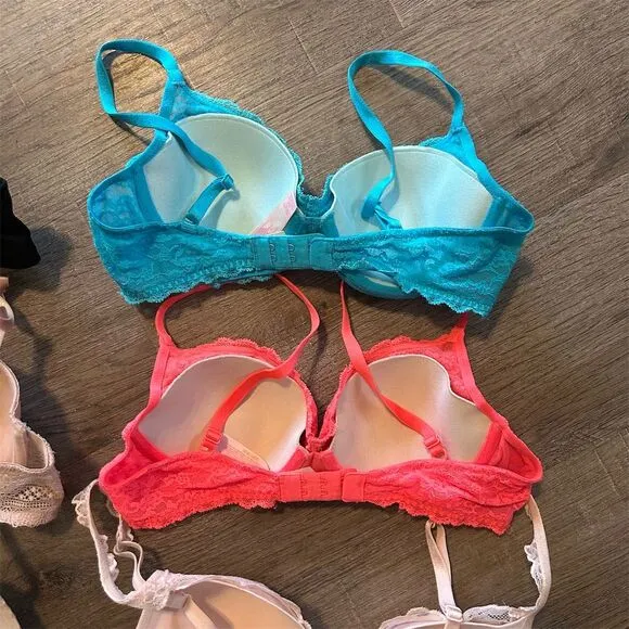 Victoria's Secret Women's Lace Push-Up Bra Set 34B Standard Multicolor Lot of 9