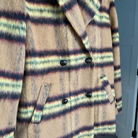 VIGOSS Women's Plaid Pea Coat