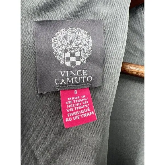 Vince Camuto Womens Size 8 Gray Sequin Long Sleeve Sheath Cocktail Dress New