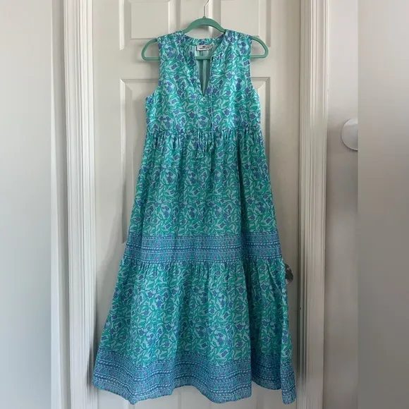 Vineyard Vines Women's Guana Floral Tiered Midi Dress - Size XS