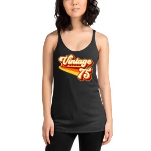 Vintage 1975 Warm Retro Lines Women's Racerback Tank