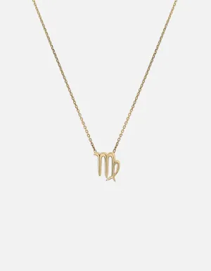 Virgo Astro Pendant Necklace, 14k Gold