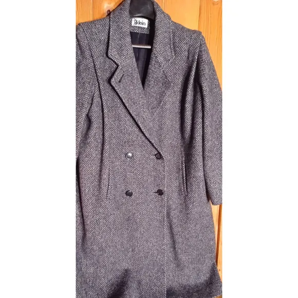 VTG JACK KLEIN Womens Large Wool Coat Mid-Length Made in USA Label Winter Coat