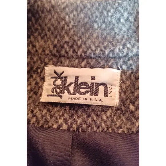 VTG JACK KLEIN Womens Large Wool Coat Mid-Length Made in USA Label Winter Coat