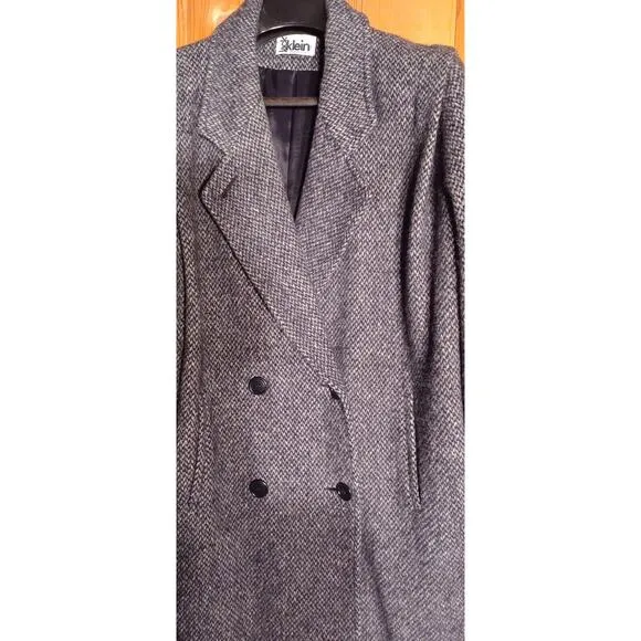 VTG JACK KLEIN Womens Large Wool Coat Mid-Length Made in USA Label Winter Coat
