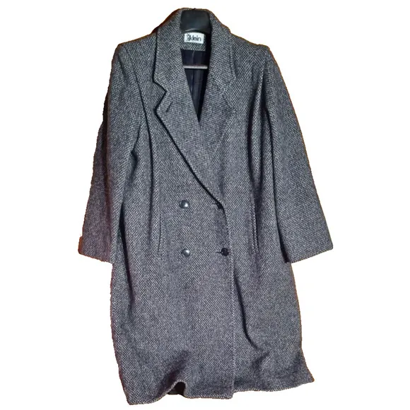 VTG JACK KLEIN Womens Large Wool Coat Mid-Length Made in USA Label Winter Coat