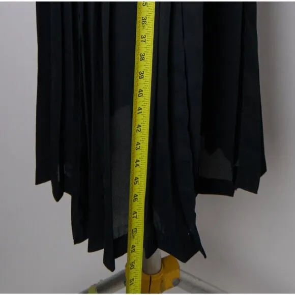 VTG Joseph Ribkoff Maxi Dress Sz 6 Black Fit &amp; Flare Pleated Deadstock 90s Gala