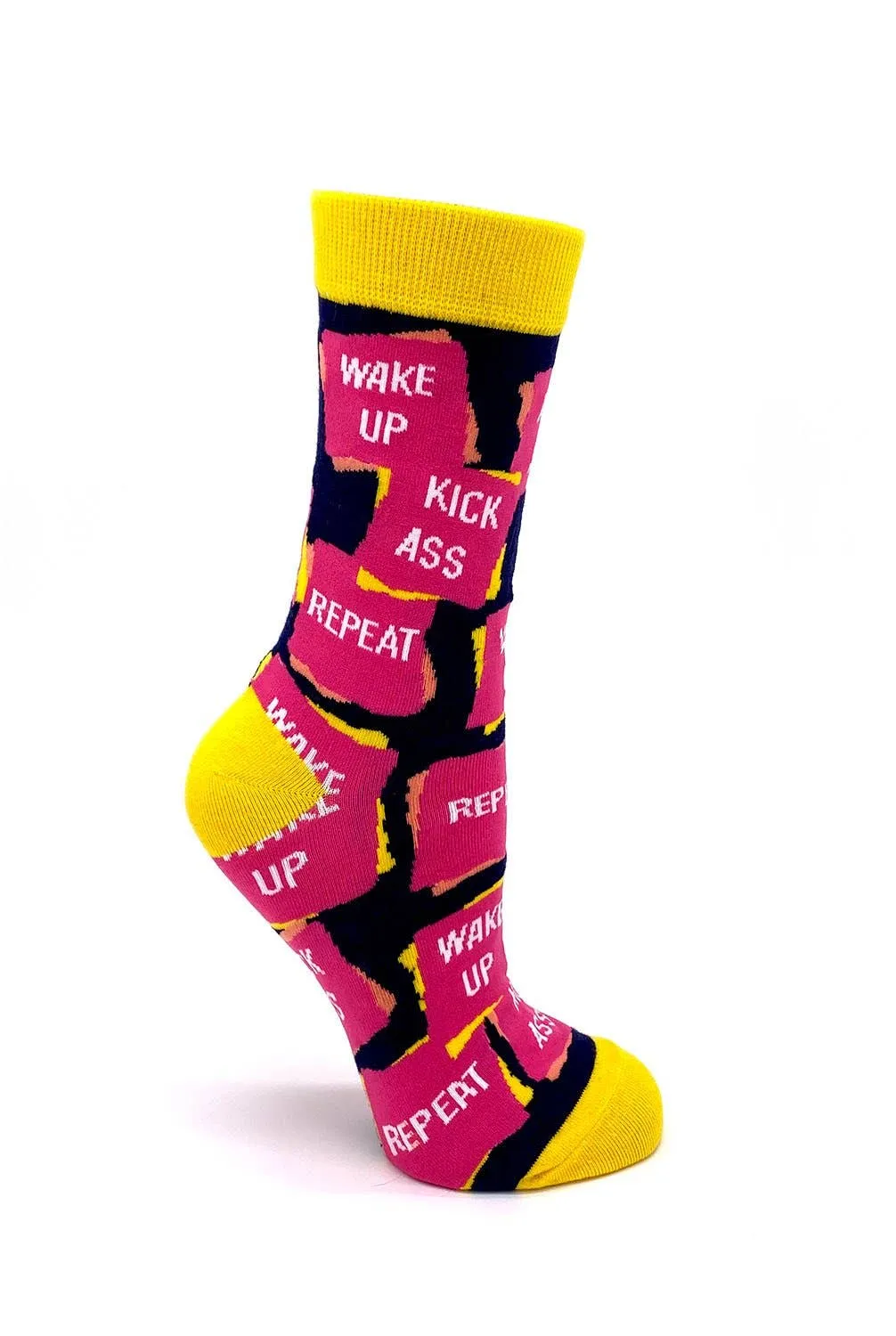 Wake Up Kick Ass Repeat Women's Crew Socks