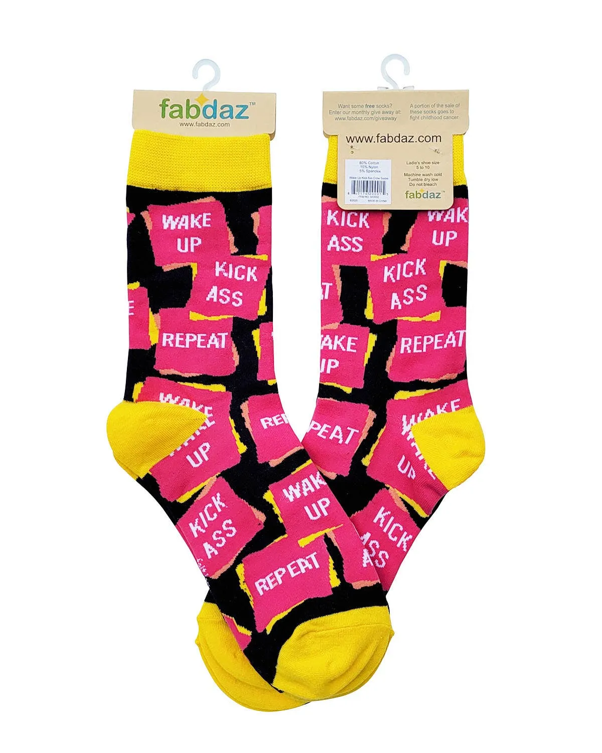 Wake Up Kick Ass Repeat Women's Crew Socks