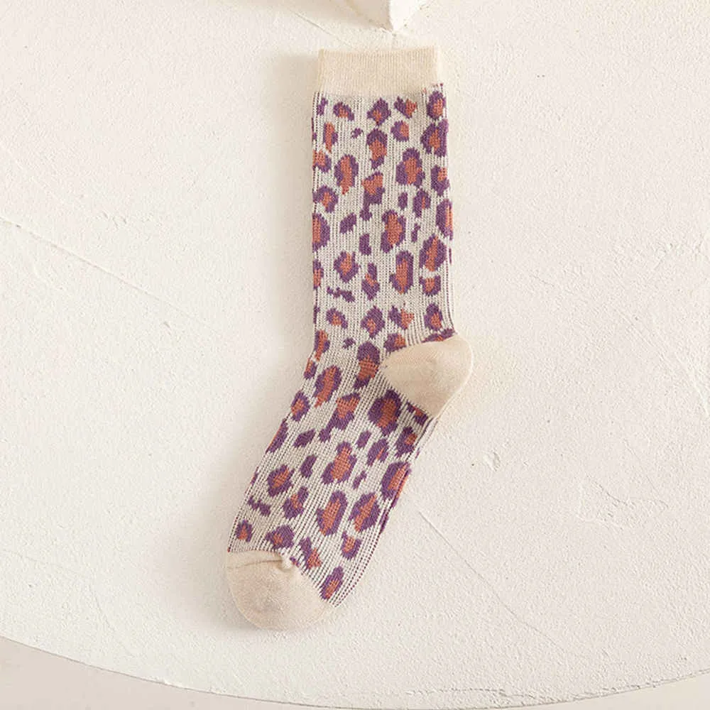 Warm Purple Combination Cotton Socks