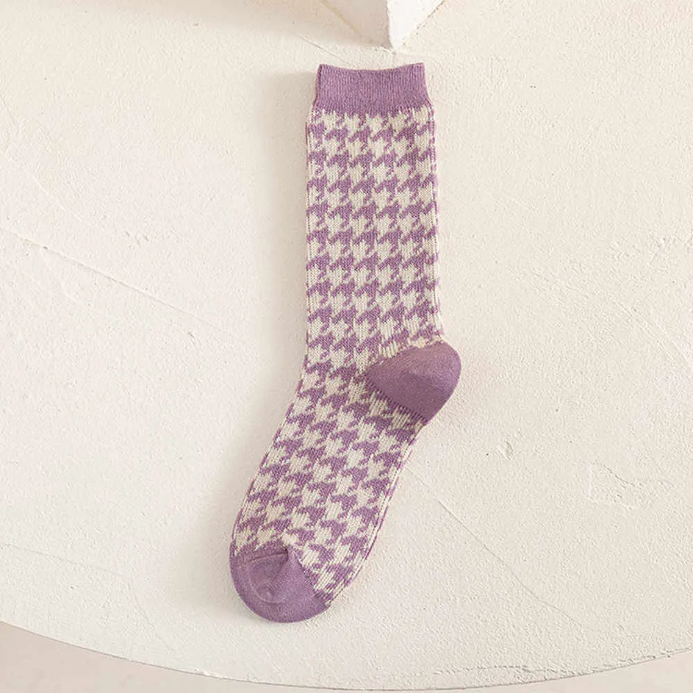 Warm Purple Combination Cotton Socks