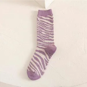 Warm Purple Combination Cotton Socks