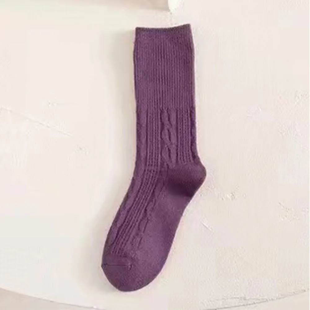Warm Purple Combination Cotton Socks