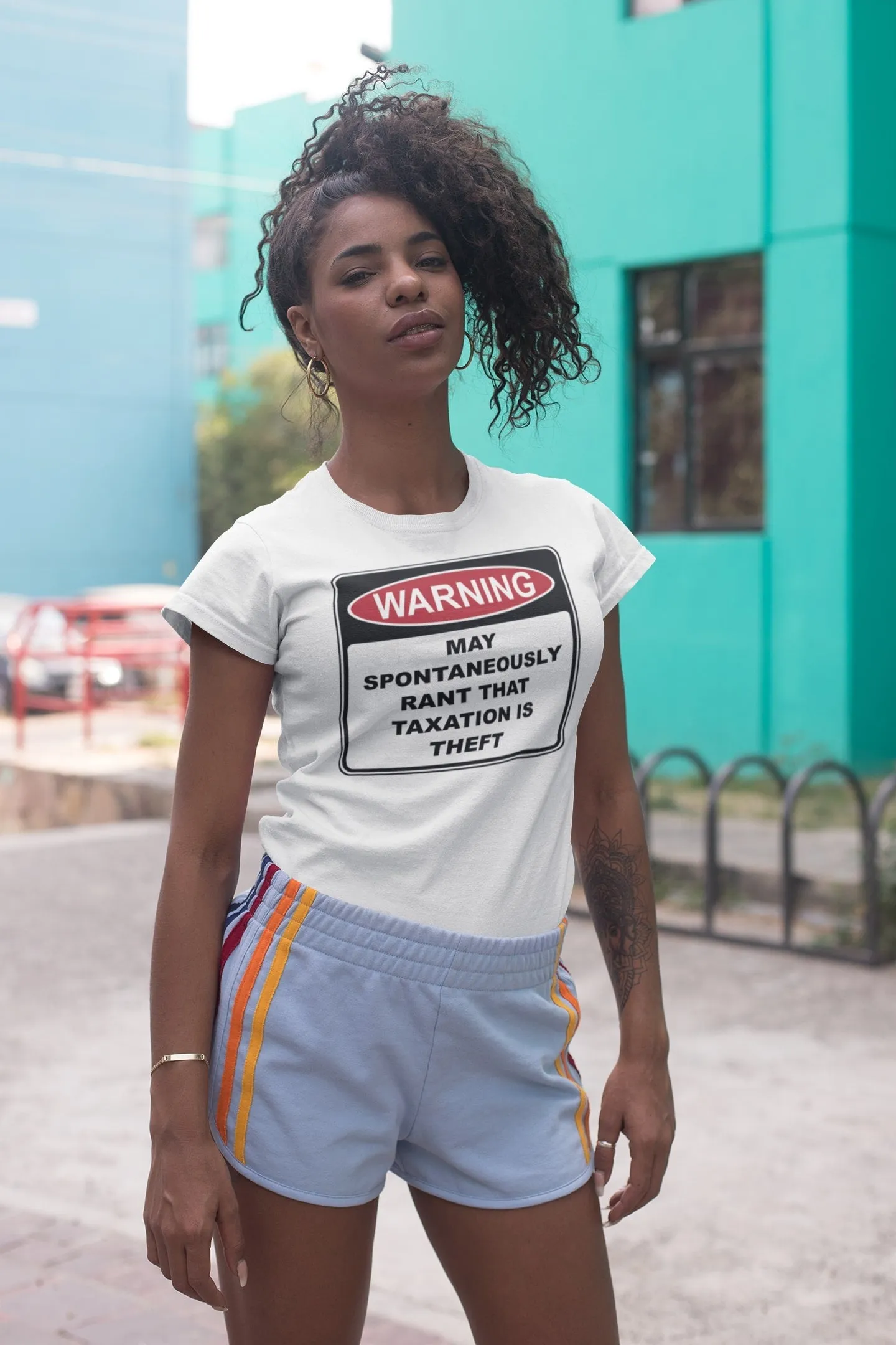 Warning Rant Taxation is Theft Women's Triblend Shirt