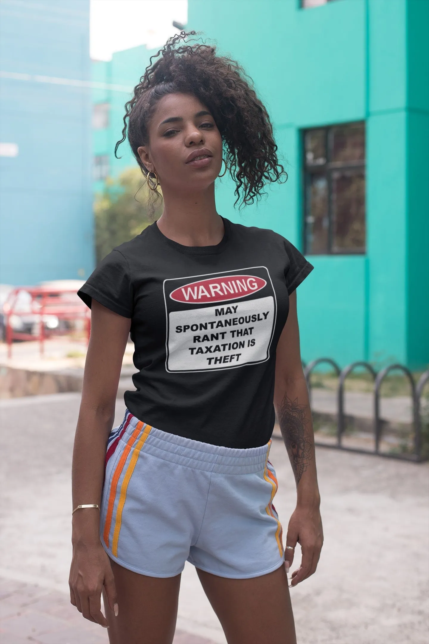 Warning Rant Taxation is Theft Women's Triblend Shirt